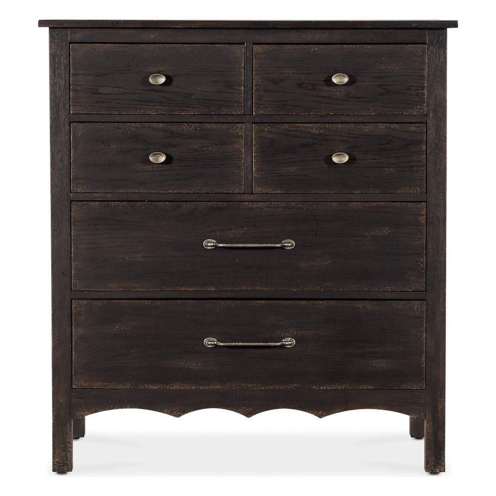 Dressers & Chests Heritage Six-Drawer Metal Knob Chest - Blacks