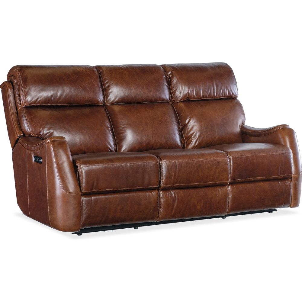 Harlan Zero Gravity Sofa with Power Recline & Power Headrest - Brown