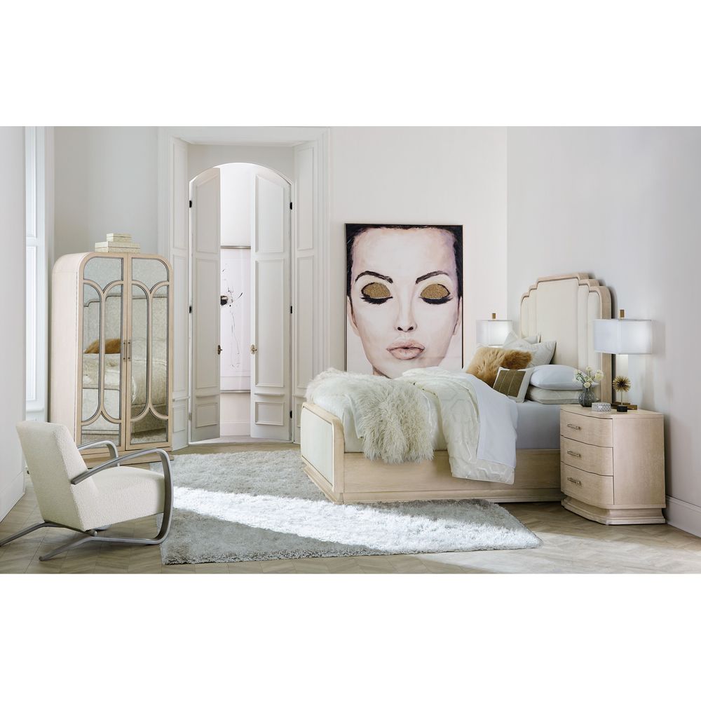 Beds Nouveau Chic King Upholstered Bed - White