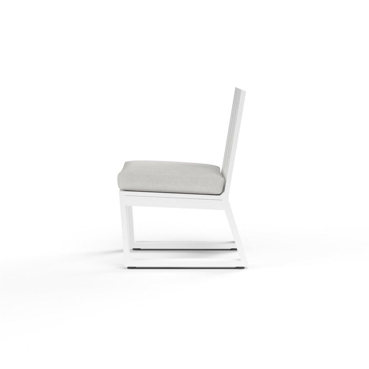 Outdoor Dining Chairs Newport Armless Dining Chair in Cast Silver, No Welt