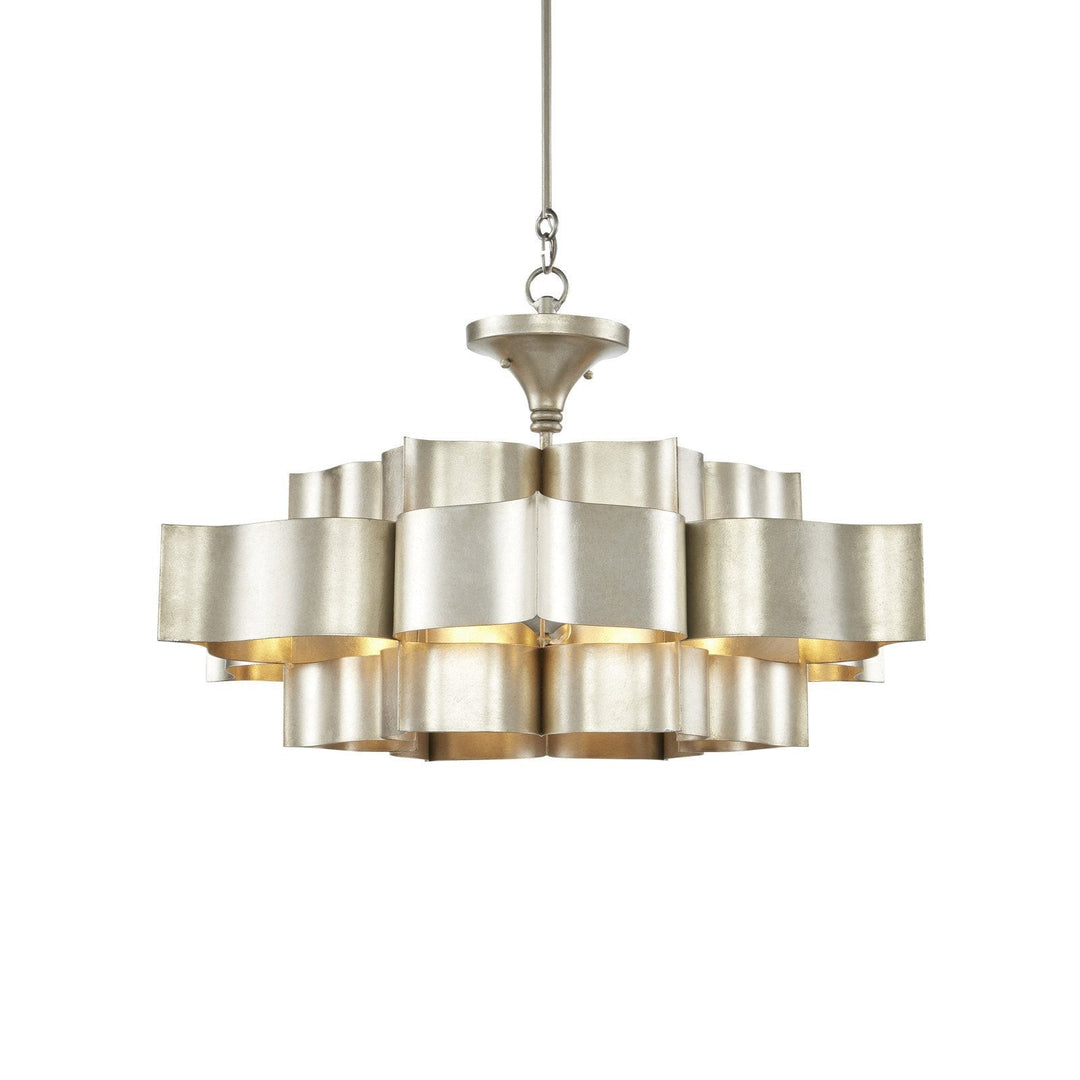 Grand Lotus Large Silver Chandelier