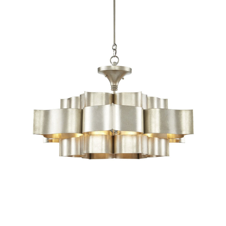 Grand Lotus Large Silver Chandelier