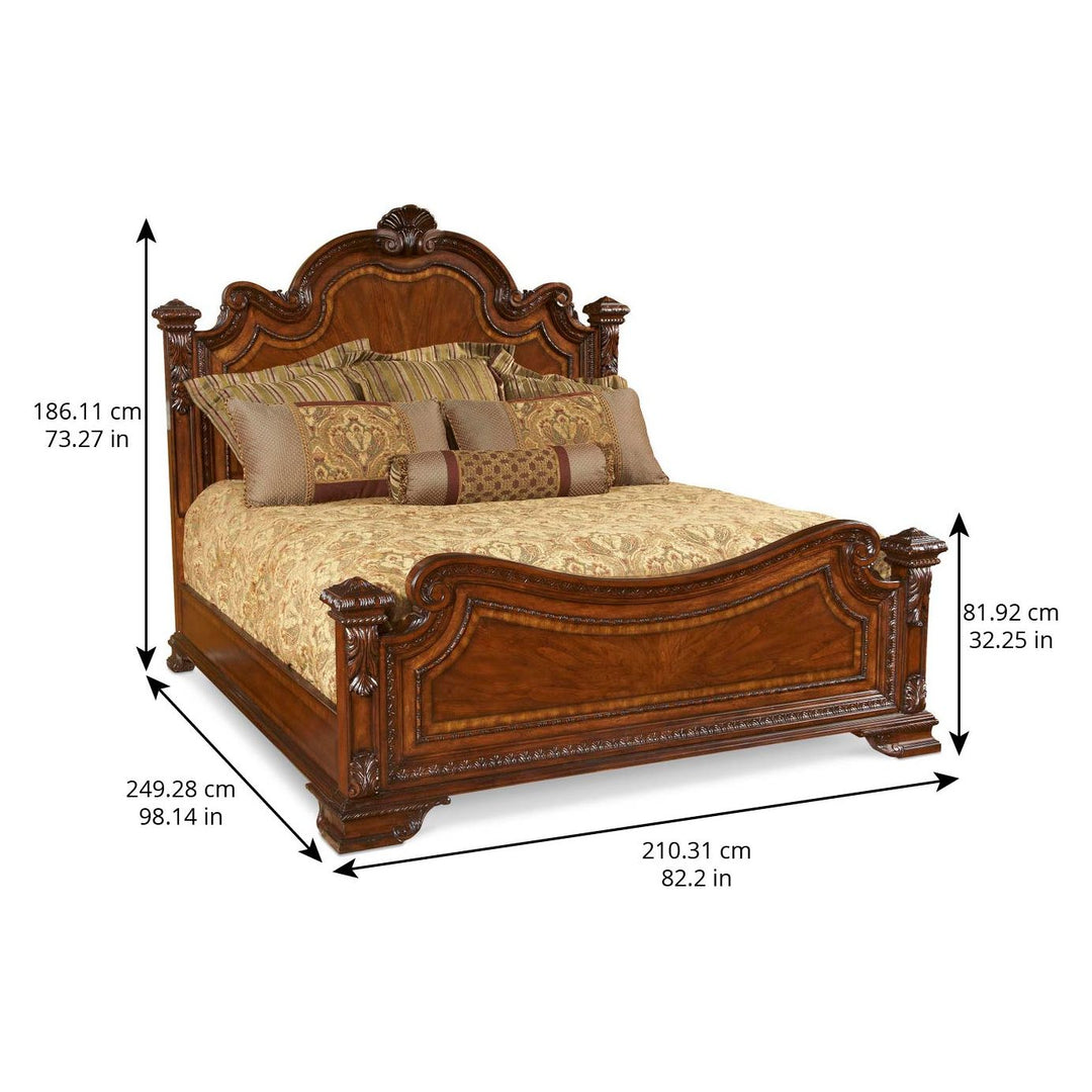 Old World California King Estate Bed - Brown