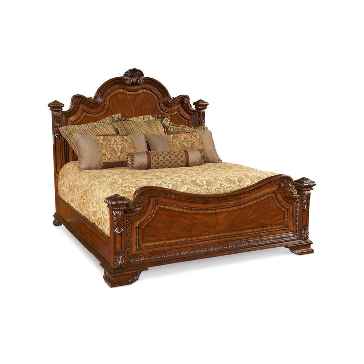 Old World California King Estate Bed - Brown