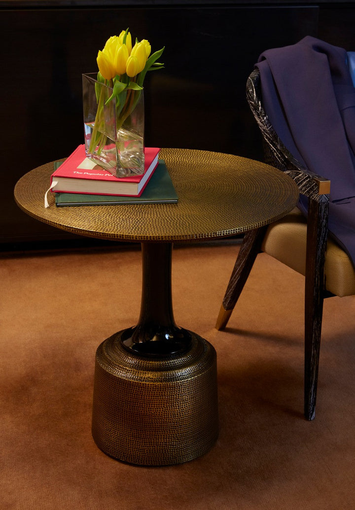 Klein Side Table, Antique Brass