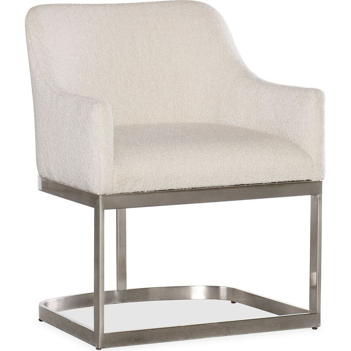 Dining Chairs Modern Mood Upholstered Arm Chair with Metal Base - Beige