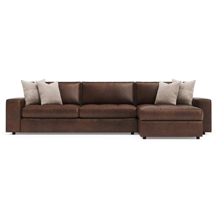 Nest 2-Piece Right Facing Leather Sectional