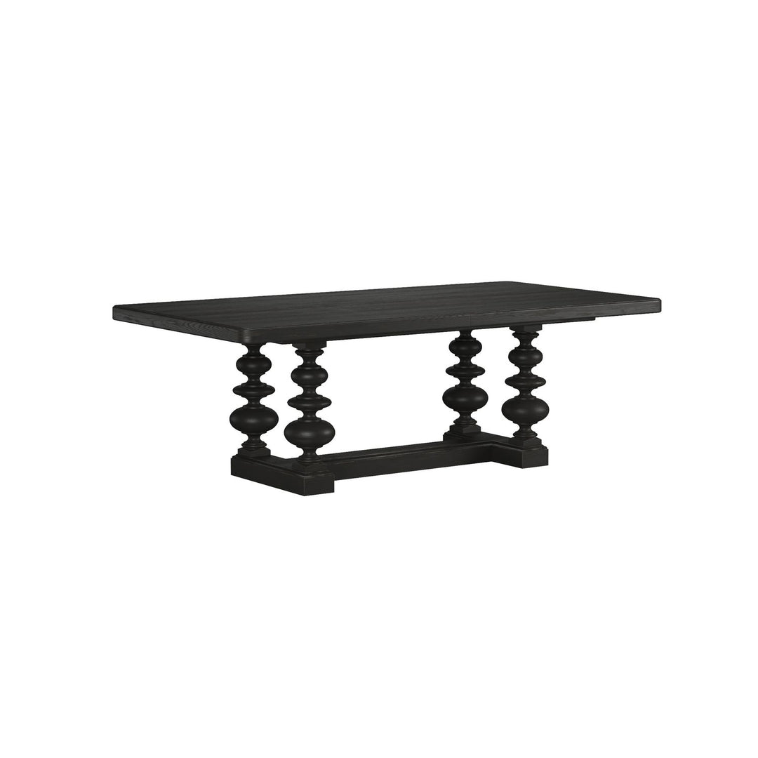 Atrium Rectangular Dining Table — hand rubbed black with undertones of brown