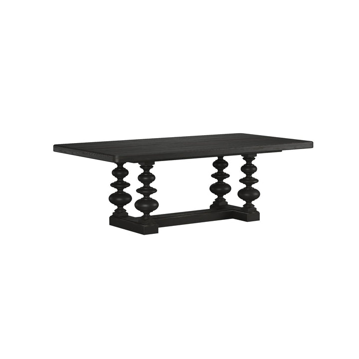 Atrium Rectangular Dining Table — hand rubbed black with undertones of brown
