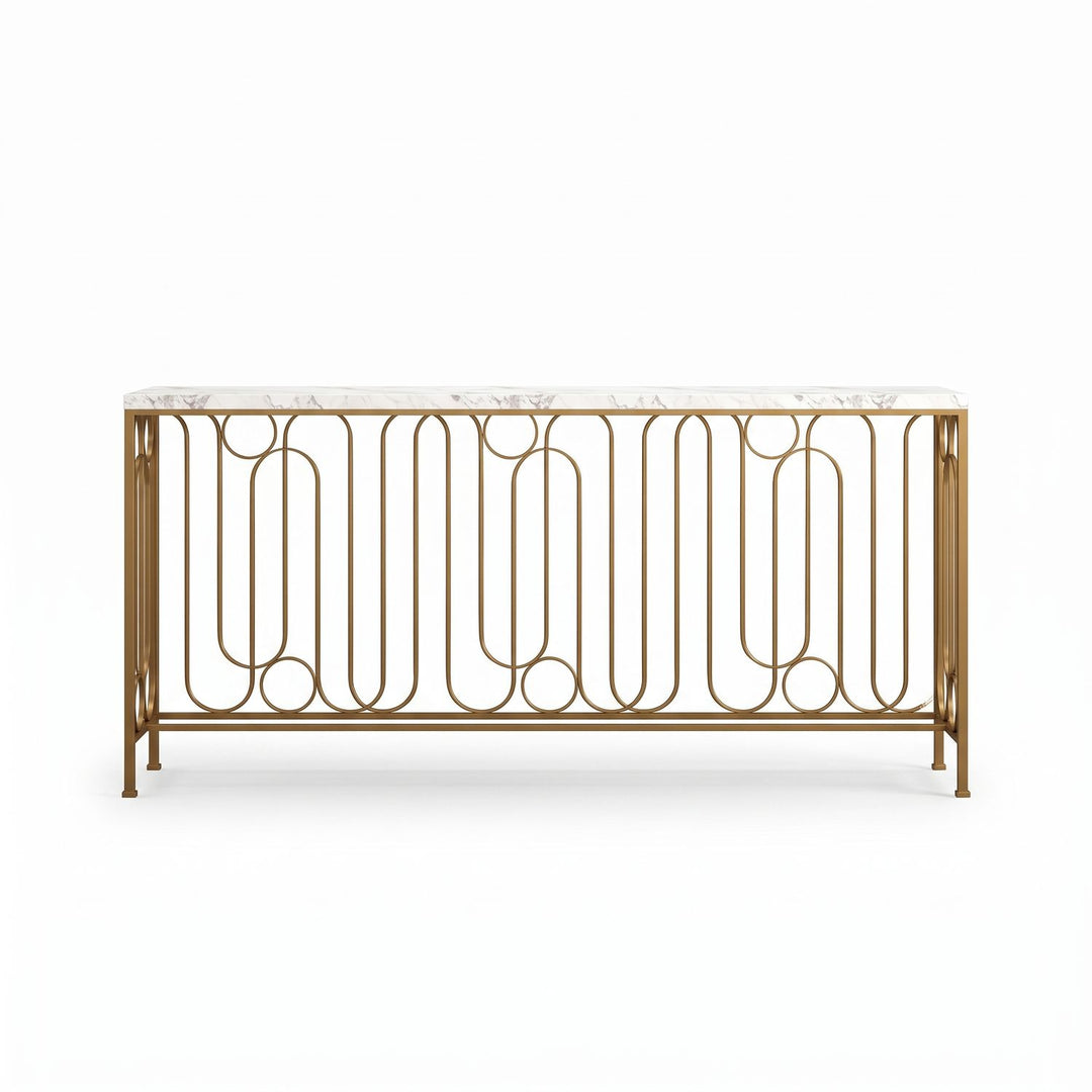 Boulevard Console Table — Marble / Brass
