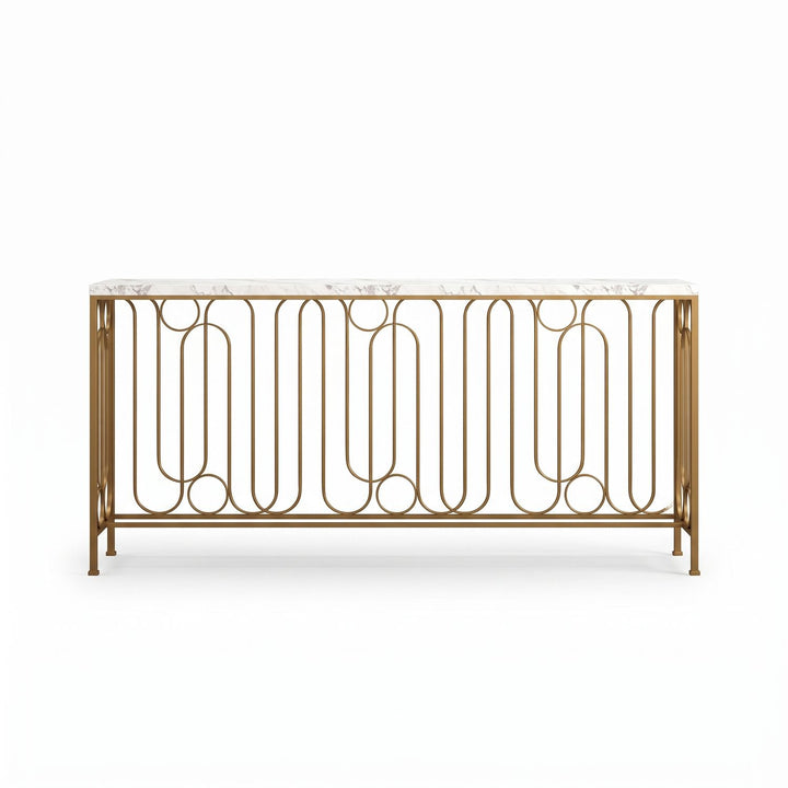 Boulevard Console Table — Marble / Brass