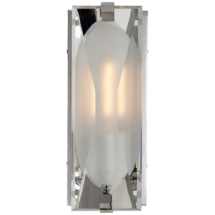 Casting Peak Small Bath Sconce-Visual Comfort-VISUAL-KS 2060PN-CG-Bathroom LightingPolished Nickel-Etched Clear Glass-1-France and Son