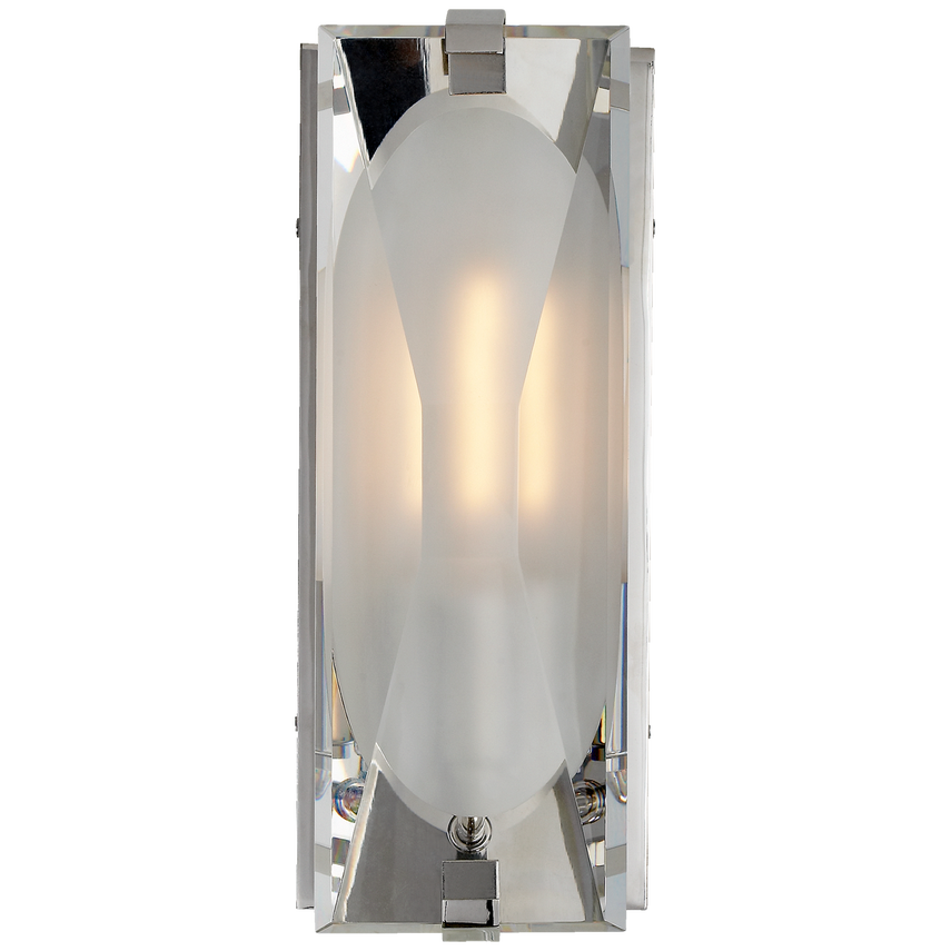 Casting Peak Small Bath Sconce-Visual Comfort-VISUAL-KS 2060PN-CG-Bathroom LightingPolished Nickel-Etched Clear Glass-1-France and Son