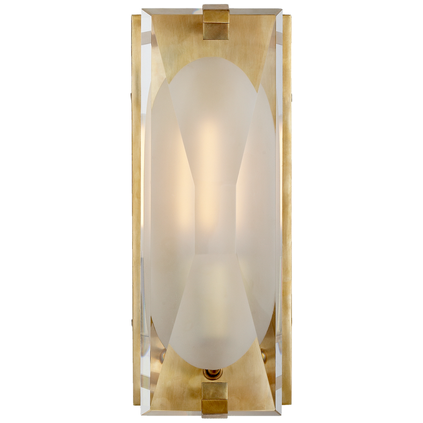 Casting Peak Small Bath Sconce-Visual Comfort-VISUAL-KS 2060SB-CG-Bathroom LightingSoft Brass-Etched Clear Glass-2-France and Son
