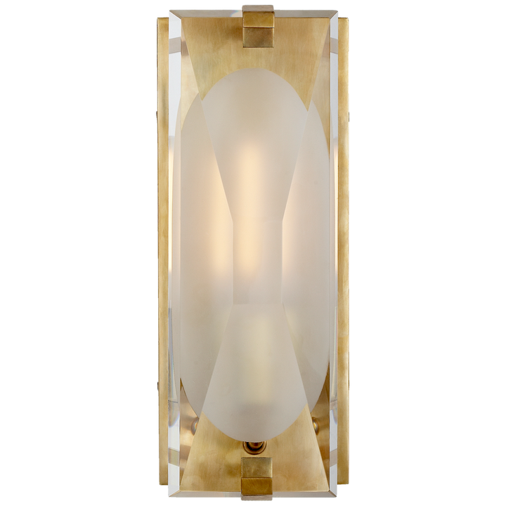 Casting Peak Small Bath Sconce-Visual Comfort-VISUAL-KS 2060SB-CG-Bathroom LightingSoft Brass-Etched Clear Glass-2-France and Son