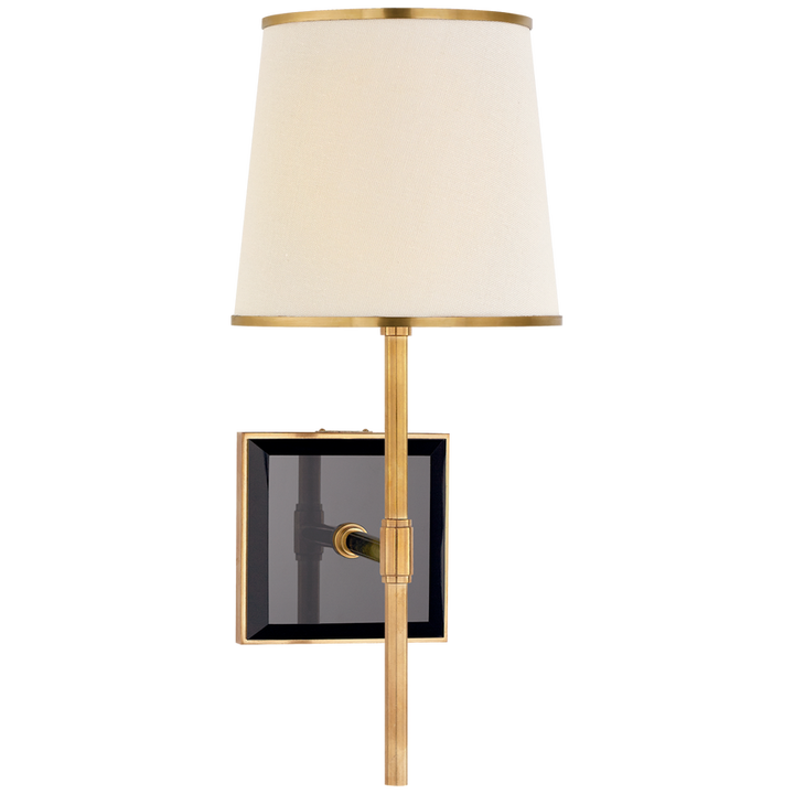 Brandford Medium Sconce-Visual Comfort-VISUAL-KS 2120SB/BLK-L/SB-Wall LightingSoft Brass / Black / Cream Linen Shade / Soft Brass Trim-2-France and Son