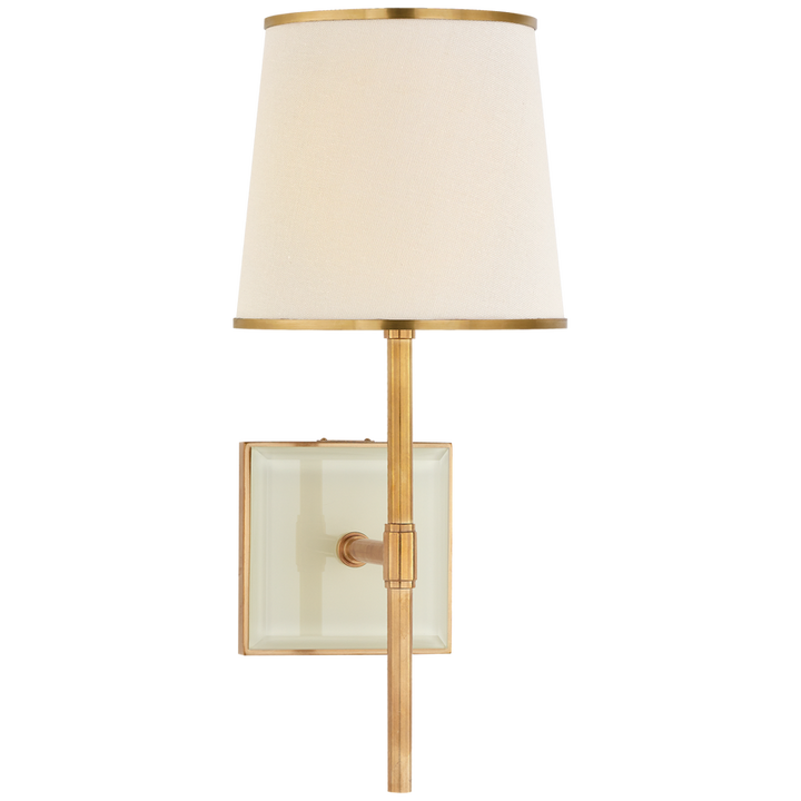 Brandford Medium Sconce-Visual Comfort-VISUAL-KS 2120SB/CRE-L/SB-Wall LightingSoft Brass / Cream / Cream Linen Shade with Soft Brass Trim-3-France and Son