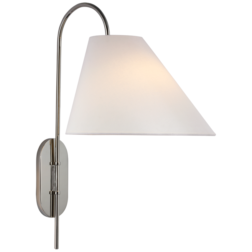 Kenney Large Articulating Wall Light-Visual Comfort-VISUAL-KS 2220PN-L-Wall LightingPolished Nickel / Linen Shade-1-France and Son