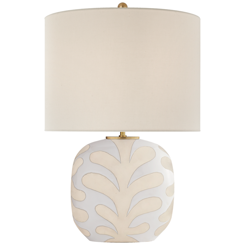 Parkwine Medium Table Lamp-Visual Comfort-VISUAL-KS 3618NBQ/NWT-L-Table LampsNatural Bisque and New White-Linen Shade-2-France and Son