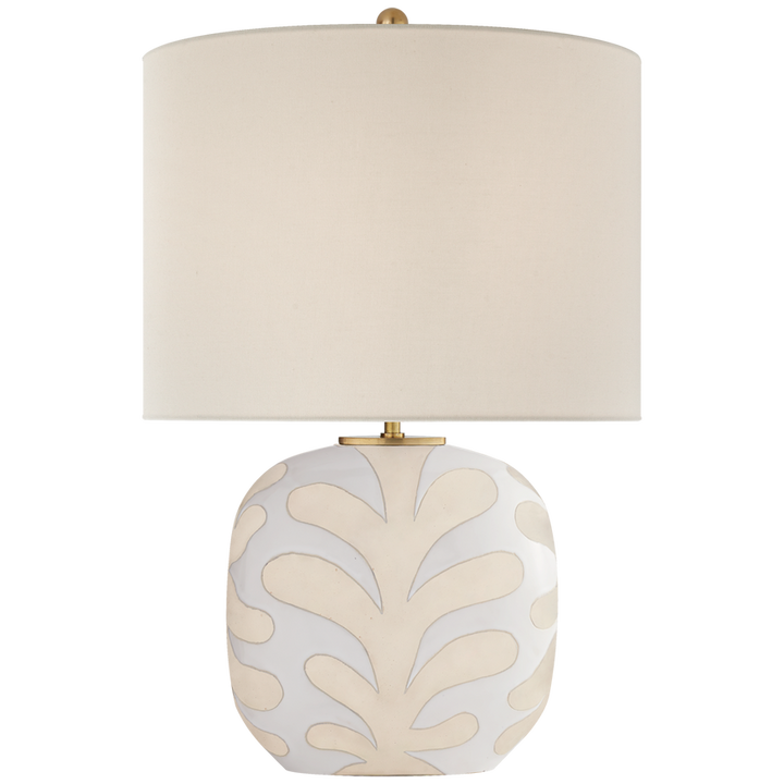 Parkwine Medium Table Lamp-Visual Comfort-VISUAL-KS 3618NBQ/NWT-L-Table LampsNatural Bisque and New White-Linen Shade-2-France and Son