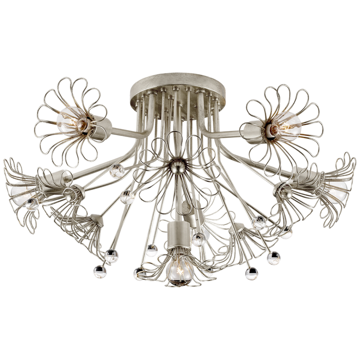 Keany Bouquet Flush Mount-Visual Comfort-VISUAL-KS 4311BSL-Flush MountsBurnished Silver Leaf-1-France and Son