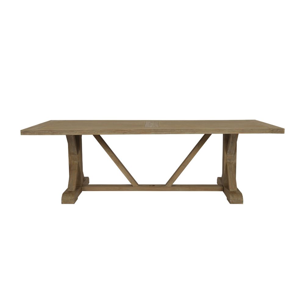 Outdoor Dining Tables Coastal Teak 94" Trestle Dining Table