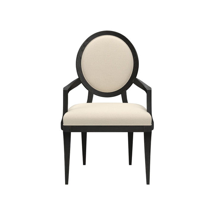 Atrium Dining Armchair — hand rubbed black with undertones of brown