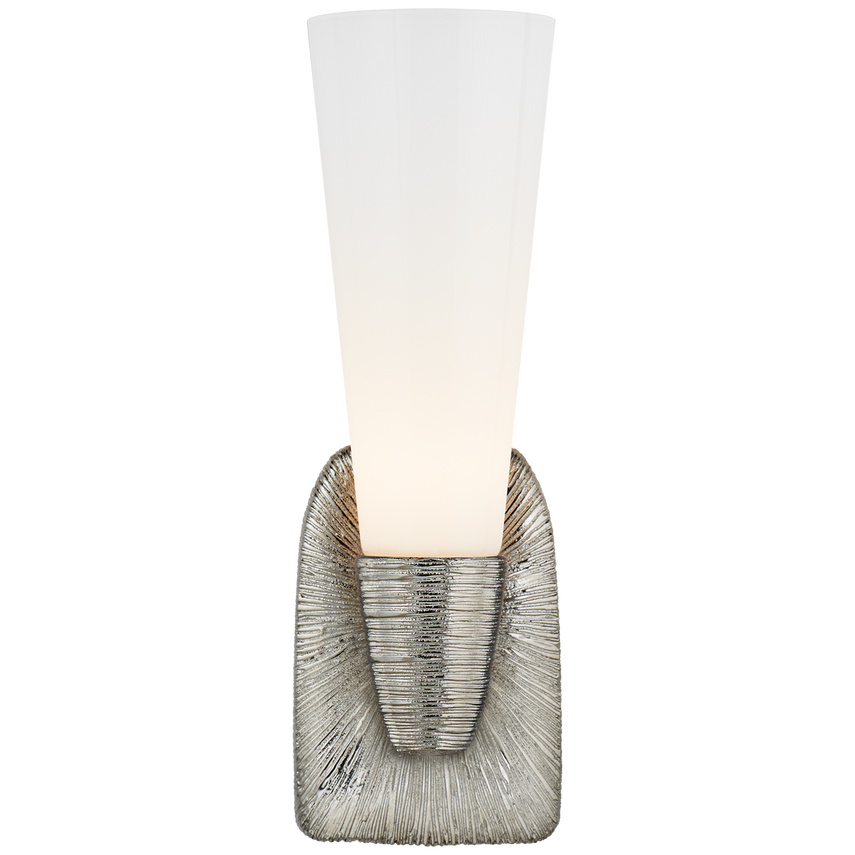 Undine Small Single Bath Sconce-Visual Comfort-VISUAL-KW 2043PN-WG-Bathroom LightingPolished Nickel-3-France and Son