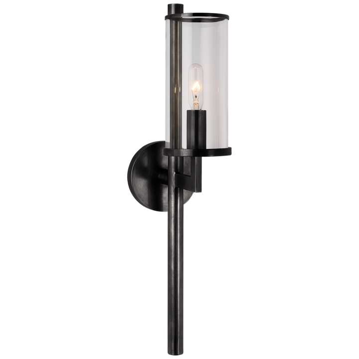 Liam Single Sconce-Visual Comfort-VISUAL-KW 2200BZ-CG-Wall LightingBronze with Clear Glass-3-France and Son