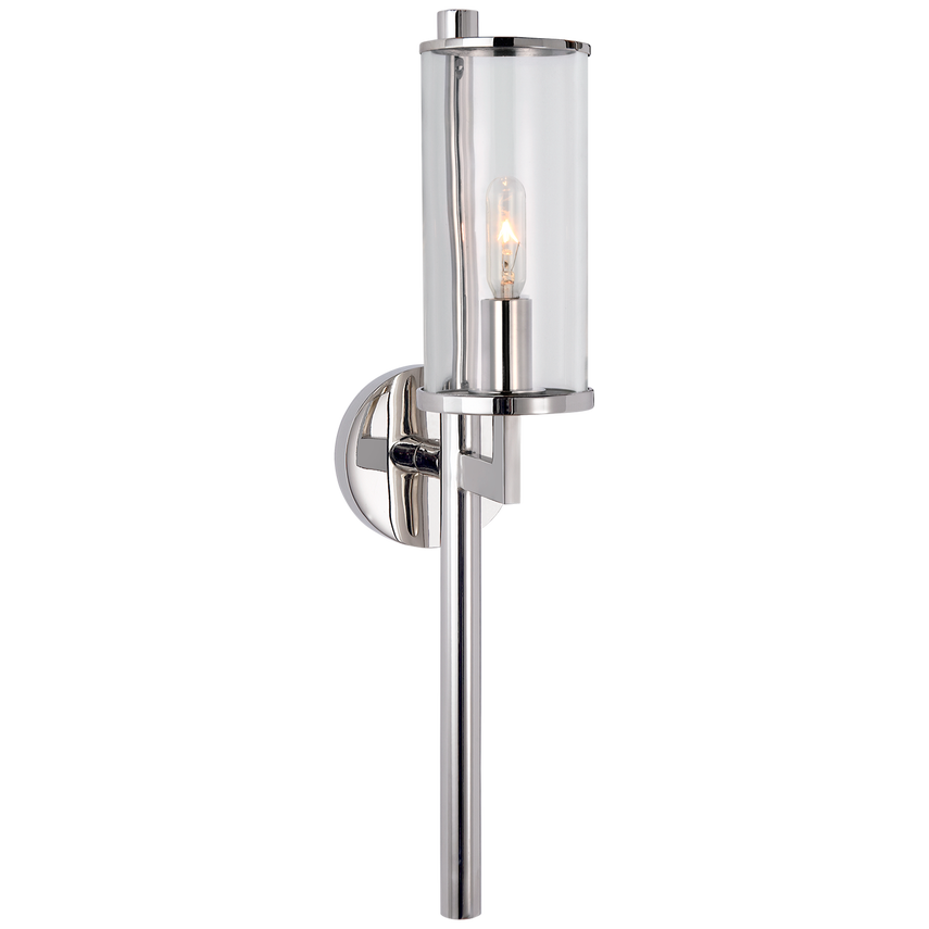 Liam Single Sconce-Visual Comfort-VISUAL-KW 2200PN-CG-Wall LightingPolished Nickel with Clear Glass-5-France and Son
