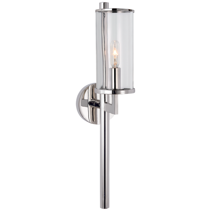 Liam Single Sconce-Visual Comfort-VISUAL-KW 2200PN-CG-Wall LightingPolished Nickel with Clear Glass-5-France and Son