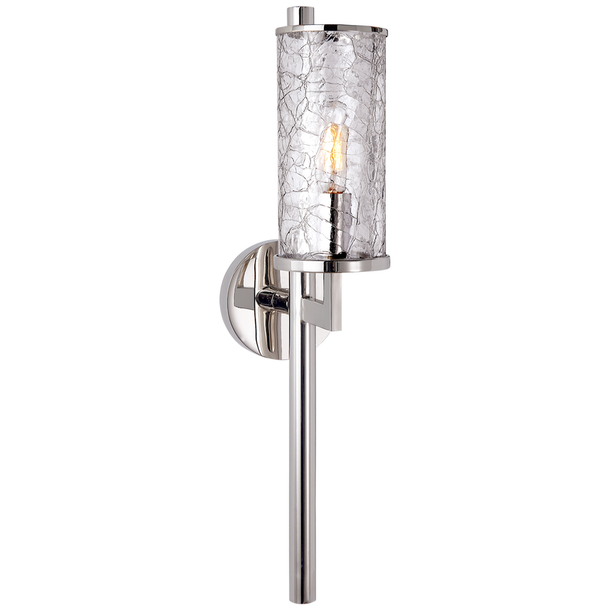 Liam Single Sconce-Visual Comfort-VISUAL-KW 2200PN-CRG-Wall LightingPolished Nickel with Crackle Glass-6-France and Son