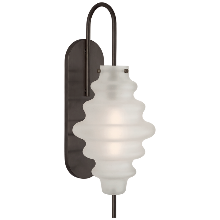 Tablo Large Sconce-Visual Comfort-VISUAL-KW 2270BZ-VG-Wall LightingBronze-Volcanic Glass-4-France and Son