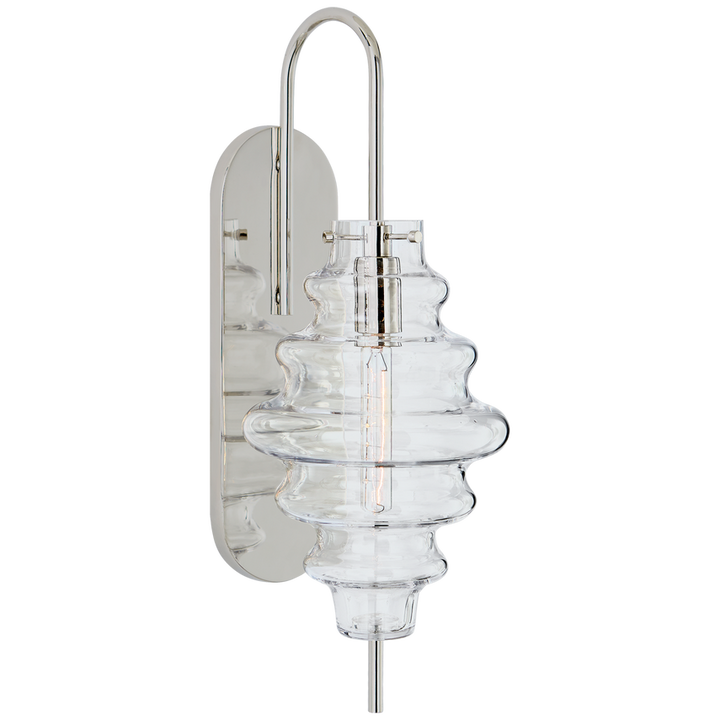 Tablo Large Sconce-Visual Comfort-VISUAL-KW 2270PN-CG-Wall LightingPolished Nickel-Clear Glass-5-France and Son