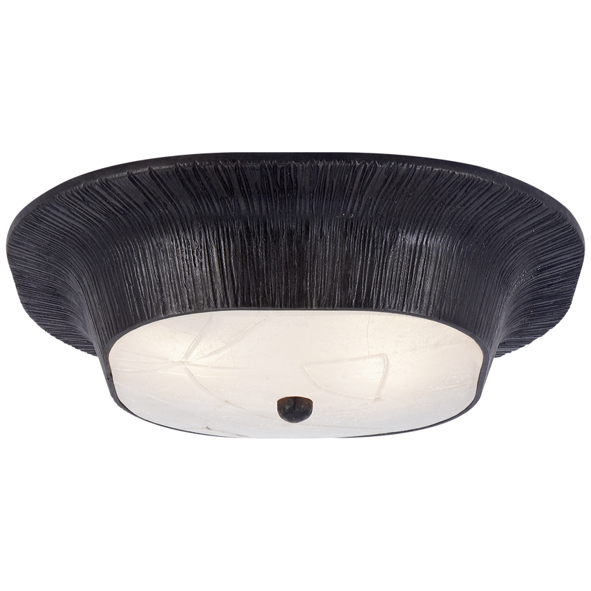 Uropia Round Flush Mount-Visual Comfort-VISUAL-KW 4050AI-FR-Flush MountsAged Iron-Fractured Glass-1-France and Son