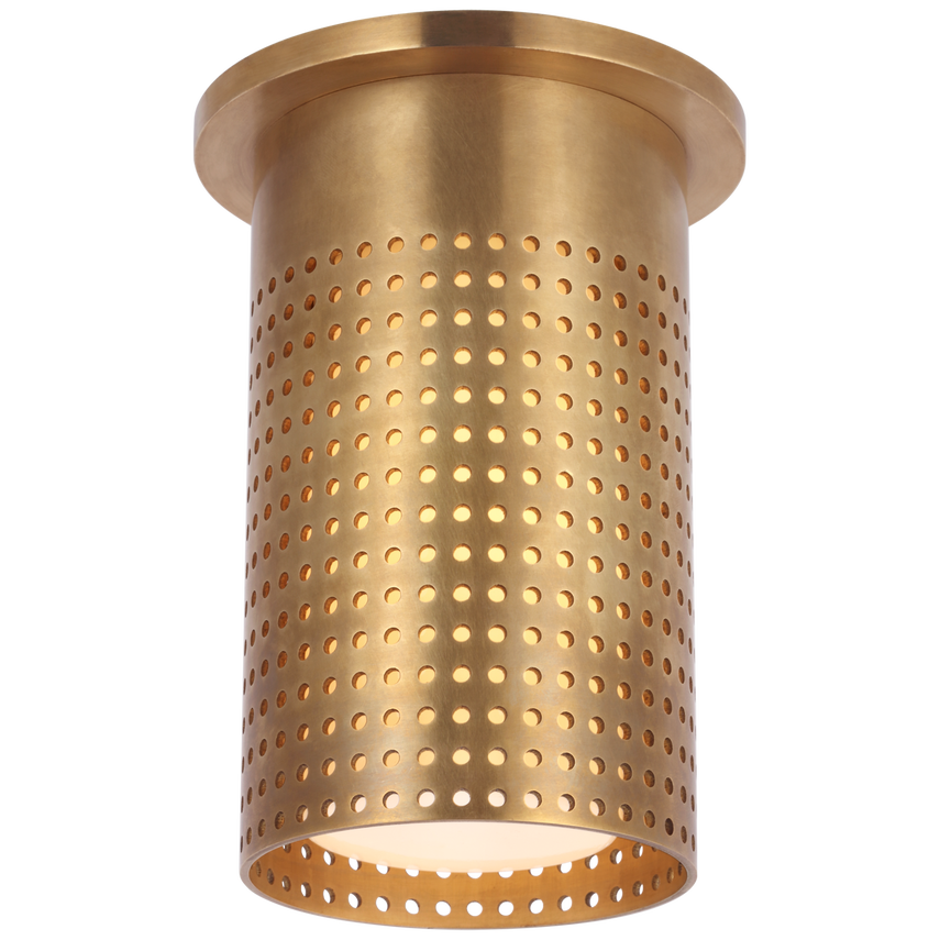 Peter Short Monopoint Flush Mount-Visual Comfort-VISUAL-KW 4053AB-WG-Flush MountsAntique-Burnished Brass/White Glass-1-France and Son