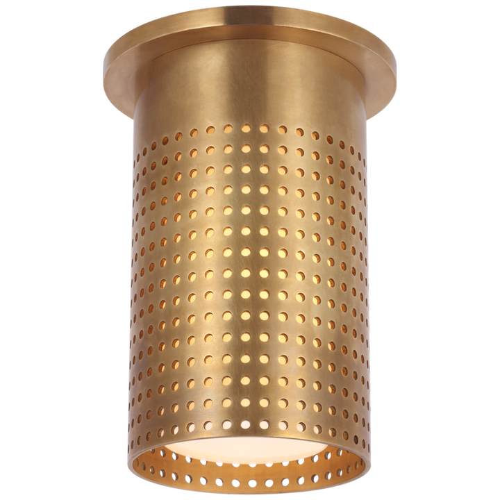 Peter Short Monopoint Flush Mount-Visual Comfort-VISUAL-KW 4053AB-WG-Flush MountsAntique-Burnished Brass/White Glass-1-France and Son