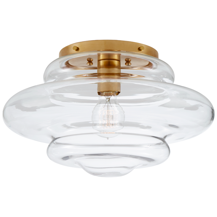 Tablo Medium Flush Mount-Visual Comfort-VISUAL-KW 4271AB-CG-Flush MountsAntique-Burnished Brass/Clear Glass-1-France and Son