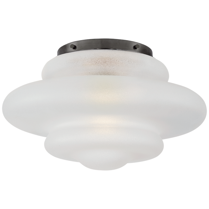 Tablo Medium Flush Mount-Visual Comfort-VISUAL-KW 4271BZ-VG-Flush MountsBronze/Volcanic Glass-4-France and Son