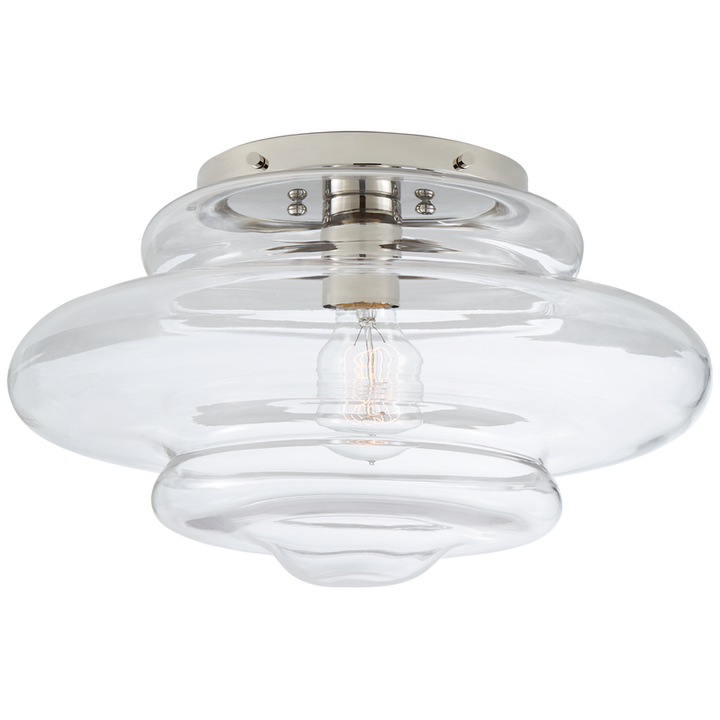 Tablo Medium Flush Mount-Visual Comfort-VISUAL-KW 4271PN-CG-Flush MountsPolished Nickel/Clear Glass-5-France and Son