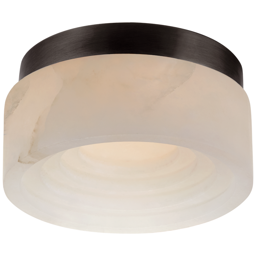 Ottana 5" Solitaire Flush Mount-Visual Comfort-VISUAL-KW 4900BZ-ALB-Flush MountsBronze-Alabaster Shade-2-France and Son