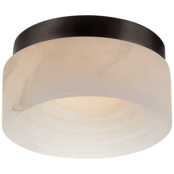 Ottana 5" Solitaire Flush Mount-Visual Comfort-VISUAL-KW 4900BZ-ALB-Flush MountsBronze-Alabaster Shade-2-France and Son