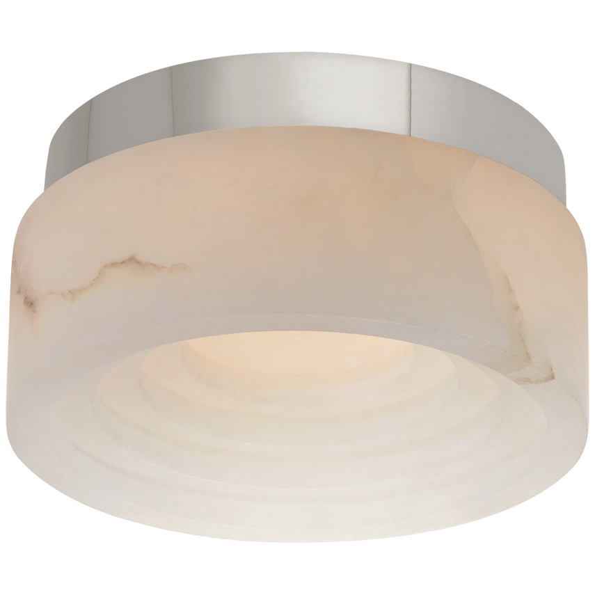 Ottana 5" Solitaire Flush Mount-Visual Comfort-VISUAL-KW 4900PN-ALB-Flush MountsPolished Nickel-Alabaster Shade-3-France and Son