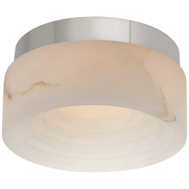 Ottana 5" Solitaire Flush Mount-Visual Comfort-VISUAL-KW 4900PN-ALB-Flush MountsPolished Nickel-Alabaster Shade-3-France and Son