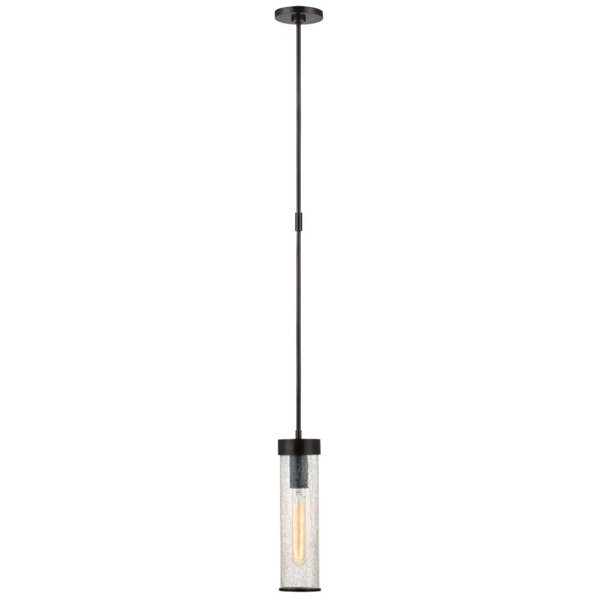 Lisa Short Pendant-Visual Comfort-VISUAL-KW 5116BZ-CRG-PendantsBronze-Crackle Glass-4-France and Son