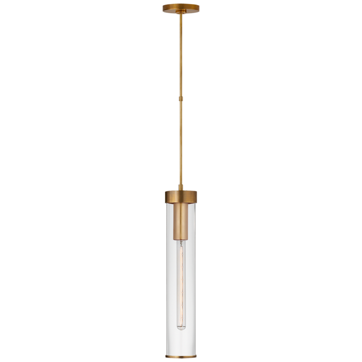 Lisa Long Pendant-Visual Comfort-VISUAL-KW 5118AB-CG-PendantsAntique-Burnished Brass-Clear Glass-1-France and Son