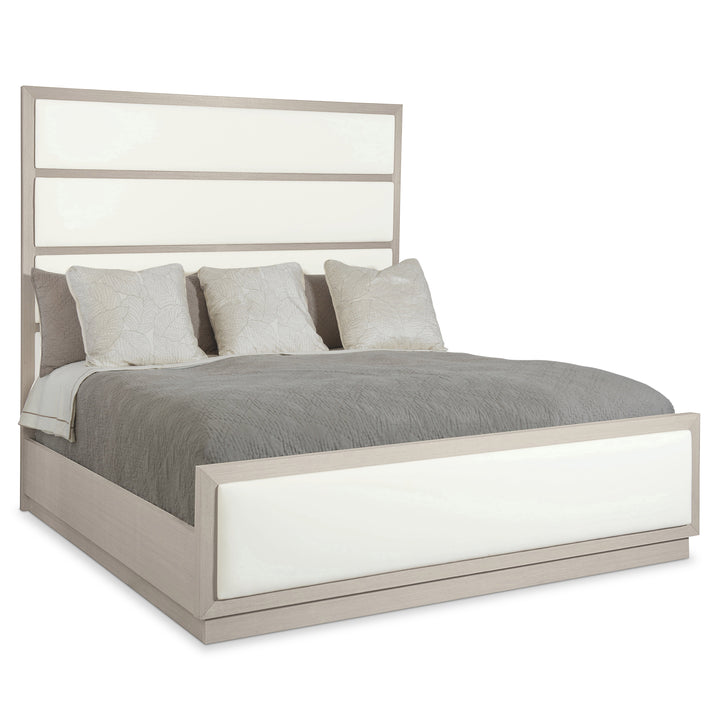 Axiom King Panel Bed with Inset Upholstered Panels