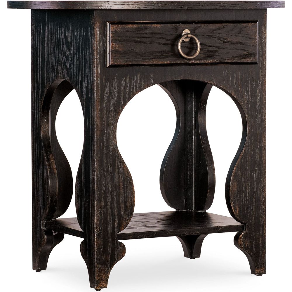 Nightstands Americana One-Drawer Oval Nightstand - Blacks