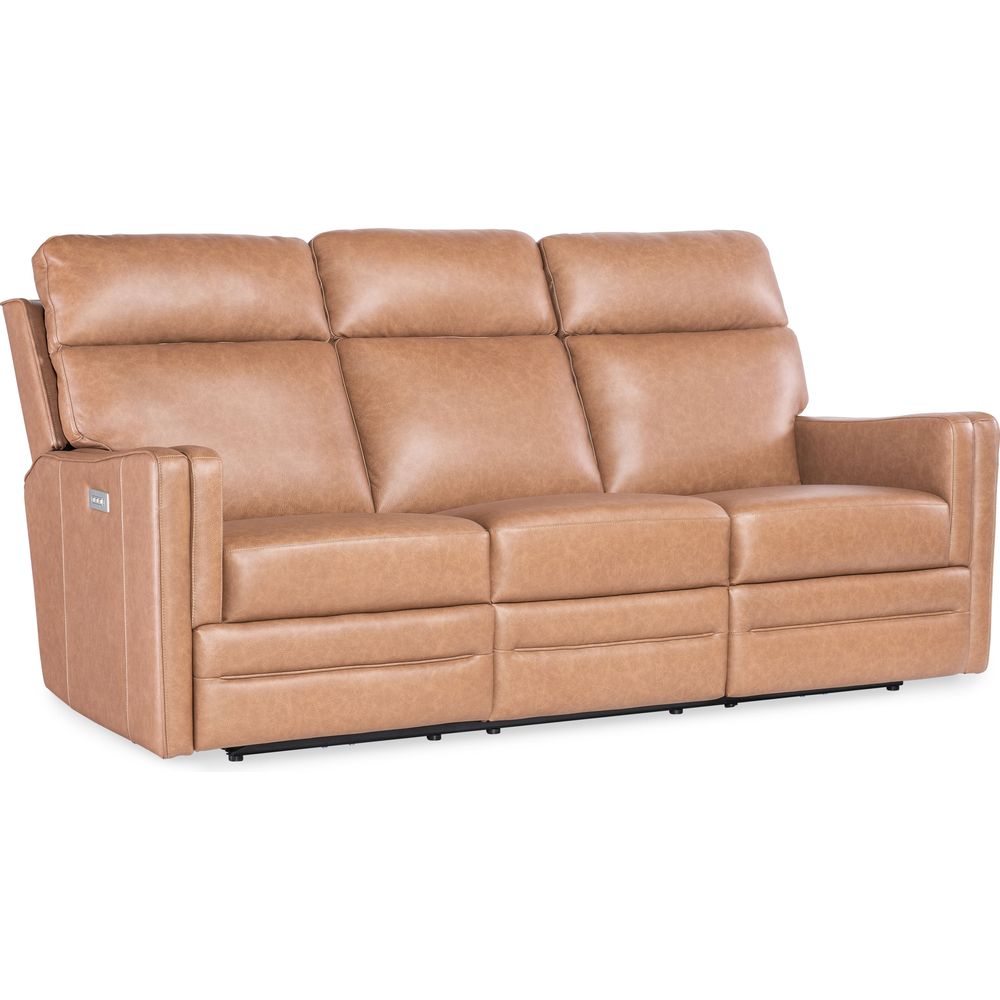 Twain Zero Gravity Power Sofa w/Power Headrest and Lumbar - Medium Brown
