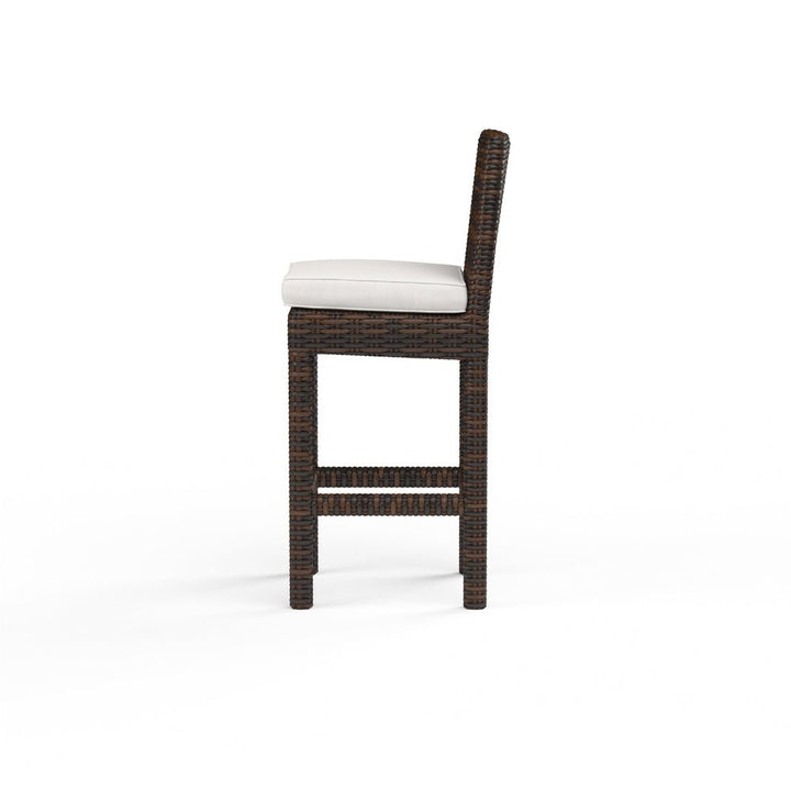 Outdoor Bar Stools Montecito Barstool in Canvas Flax w/ Self Welt